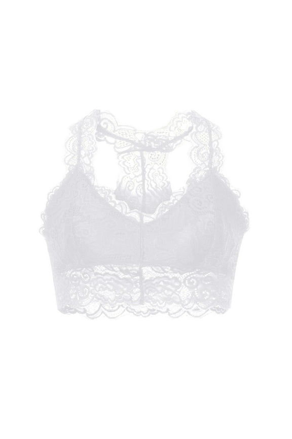 Lace Bralettes for Women Wireless Soft Cup Bras Racerback Crop Tops Basic Everyday Lingerie