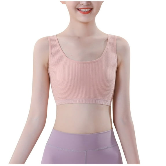 Lace Bras for Girl No Underwire New Girls' Sports Shockproof Comfortable Breathable Underwear Wirefree Thin with Built-In Chest Cushion Underwear Style B-11 Pinks 10-11 Years