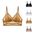 thumbnail image 1 of Lace Bras for Women Comfortable Breathable Racerback V Neck Wireless Triangle Bralettes, 1 of 8