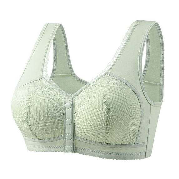 Lace Bras for Women, Front Snap Closure Padded Bra for Older Senior Women, Comfortable and Convenient, No Underwire