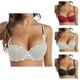 thumbnail image 1 of Lace Bras for Women Lightweight Comfortable Breathable Anti Sagging Underwire Push Up Balconette Bra Cute Bralette, 1 of 4