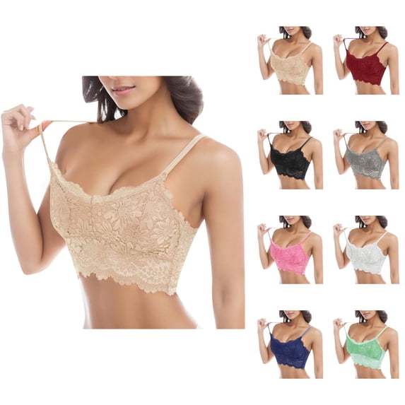 Lace Bras for Women Lightweight Racerback Longline Bralettes Camisole Bra Everyday Bra