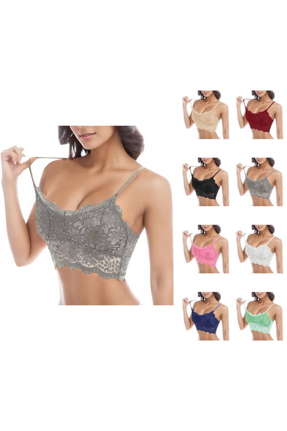 Lace Bras for Women Lightweight Racerback Longline Bralettes Camisole Bra Everyday Bra