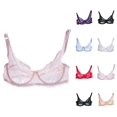 thumbnail image 1 of Lace Bras for Women Lightweight V Neck Floral Lace Adjustable Strap Bralettes Everyday Bra, 1 of 2