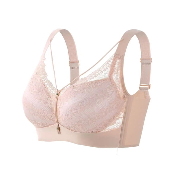 Lace Bras for Women No Underwire Push Up Bralettes Ladies Trendy Solid Color Lightweight Breathable V Neck Padded Lifting Underwear Bra