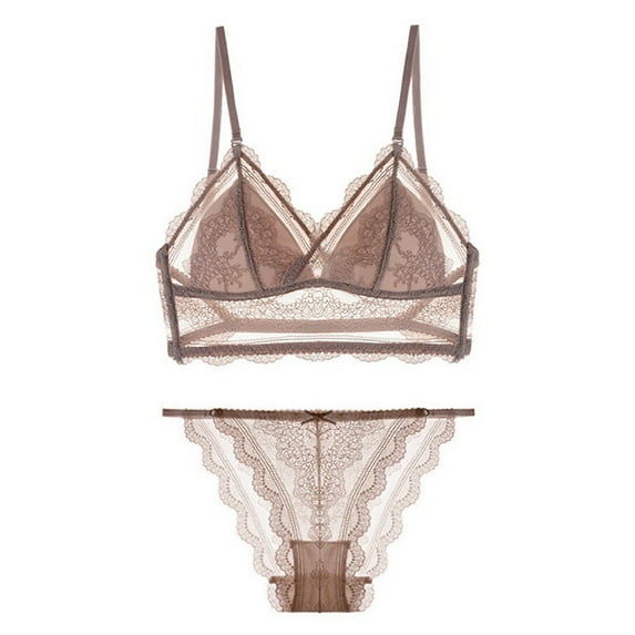 Lace Bras for Women See Through Underwire Embroidered Mesh Sheer Lingerie Full Coverage Push Up Panty Bra,Pink 3,M