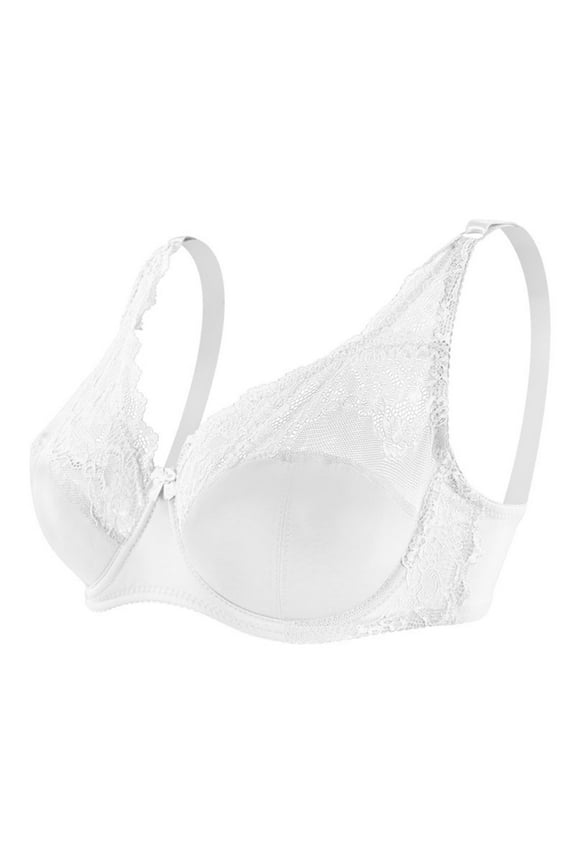 Lace Bras for Women Underwire Push Up Full Coverage Bra Plus Size Brassiere Sexy See Through Hollow Out Everyday Bra