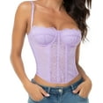 thumbnail image 1 of Lace Bustier Corset Tops for Women - Sexy Going Out Party Club Top with Buckle, 1 of 6