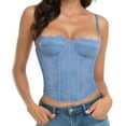 thumbnail image 1 of Lace Bustier Corset Tops for Women - Sexy Going Out Party Club Top with Buckle, 1 of 6