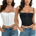 thumbnail image 1 of Lace Bustier Corset Tops for Women - Sexy Going Out Party Club Top with Buckle, 1 of 6