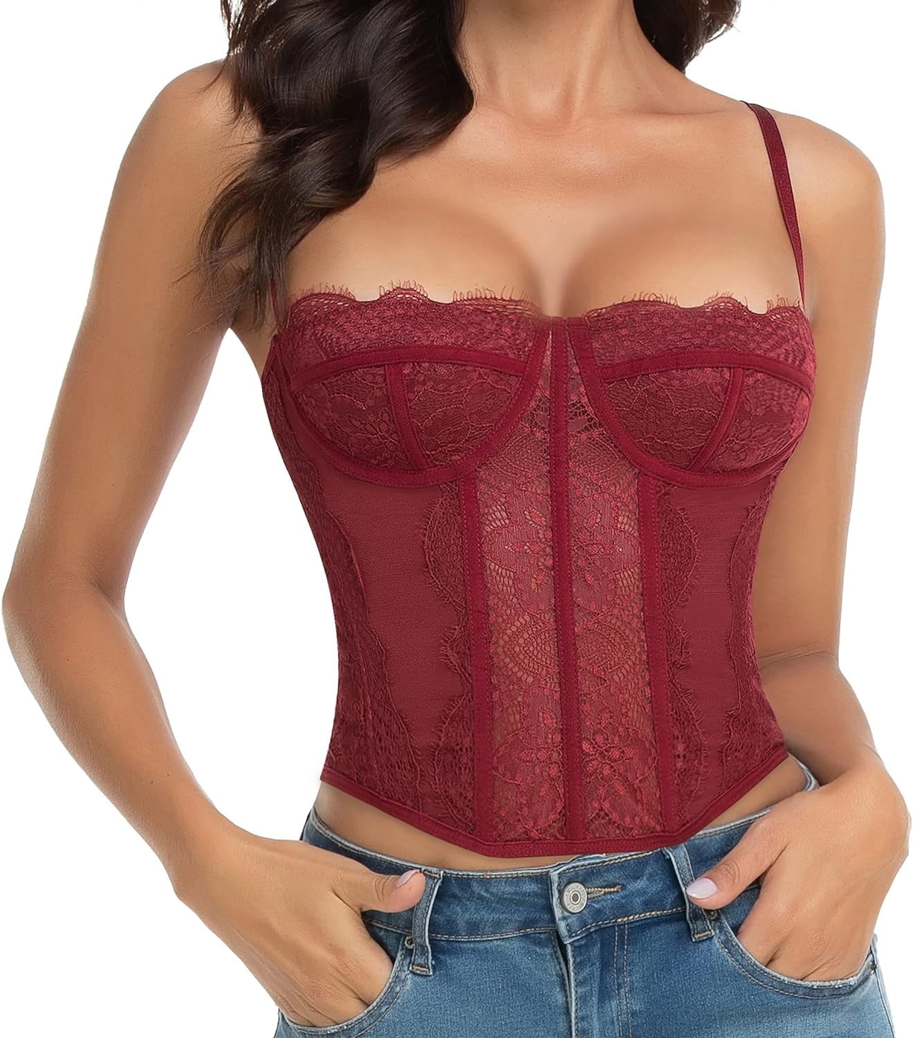 Lace Bustier Corset Tops for Women - Sexy Going Out Party