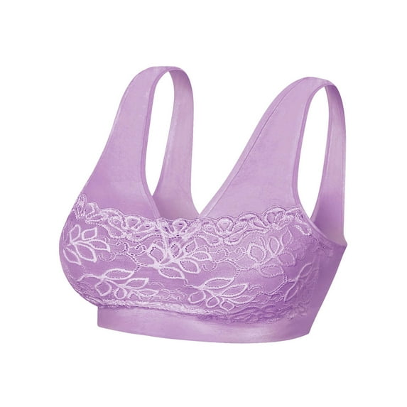 Lace Cami Stretch Bra, Purple, Small
