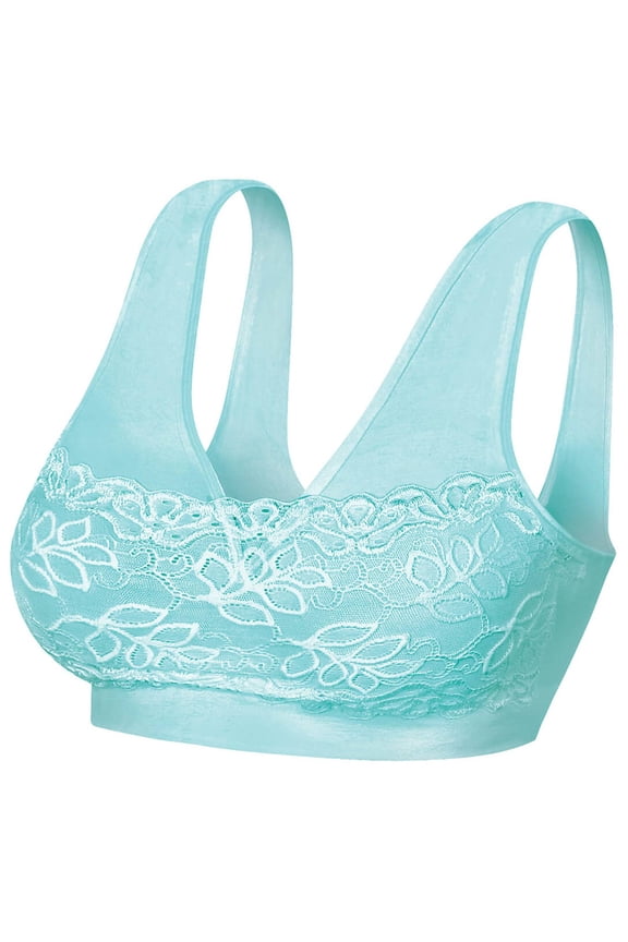 Lace Cami Stretch Bra, Teal, Small
