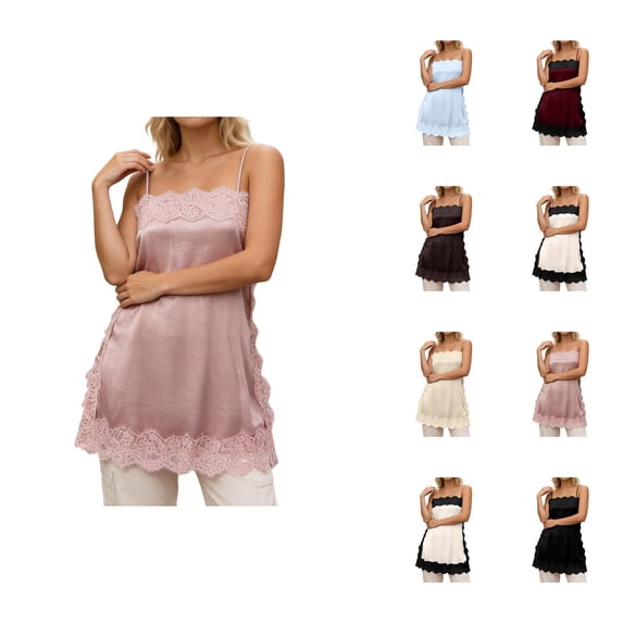 Lace Camisole Tops for Women Elegant Lace Patchwork Spaghetti Strap Cami Tank Tops Y2k Going out Tops Summer Outfits