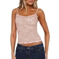 thumbnail image 1 of Lace Camisole for Women Tank Top Going Out Y2K Fashion Top Lace Crop Tops Summer Trendy Tops Lotus Root Color L, 1 of 7