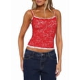 thumbnail image 1 of Lace Camisole for Women Tank Top Going Out Y2K Fashion Top Lace Crop Tops Summer Trendy Tops Red M, 1 of 10