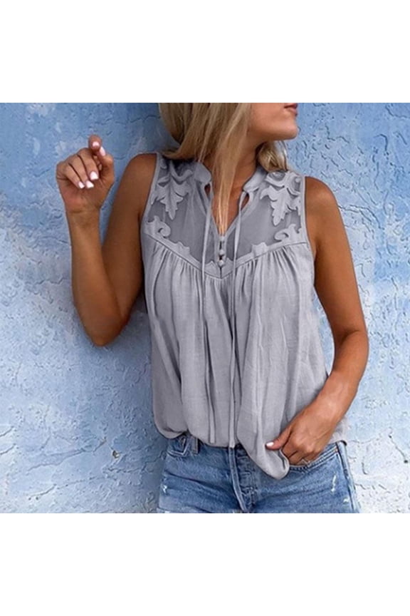 Lace Camisoles for Women Petite,Junior Plus Size Chiffon Cami with Drawstring,Sleeveless Floral Ruched Elastic Hem Tunic Tank Top