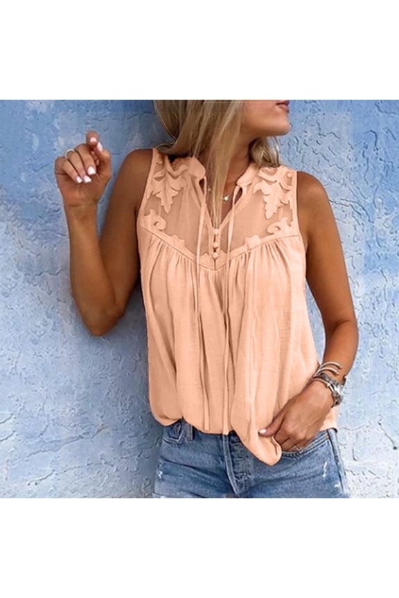 Lace Camisoles for Women Petite,Junior Plus Size Chiffon Cami with Drawstring,Sleeveless Floral Ruched Elastic Hem Tunic Tank Top