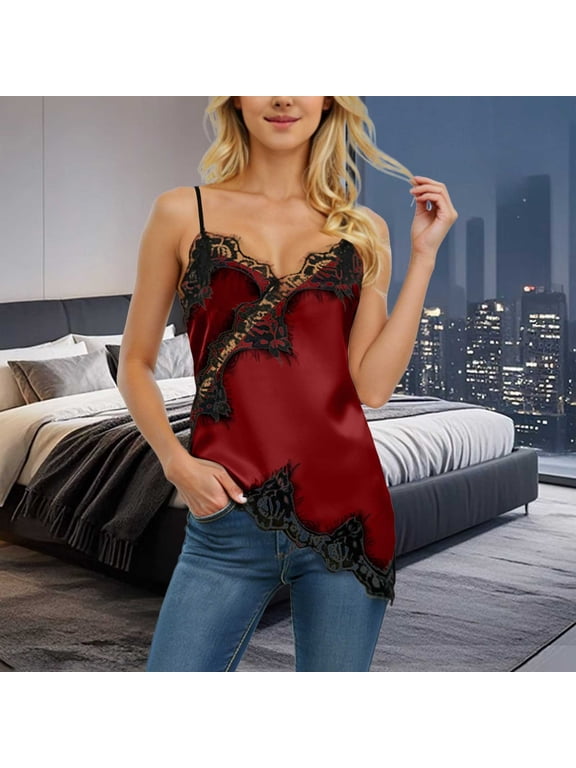 Lace Camisoles for Women Petite,Juniors Lightweight Silk Seamless Pajama Top,Summer Slim Fit Sleep Tank Top