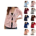 thumbnail image 1 of Lace Cardigan for Women 3/4 Sleeve Elegant Hollow out Crochet Lace Open Front Lightweight Bolero Shrugs Summer Fall Clothes, 1 of 6