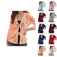 thumbnail image 1 of Lace Cardigan for Women 3/4 Sleeve Elegant Hollow out Crochet Lace Open Front Lightweight Bolero Shrugs Summer Fall Clothes, 1 of 6
