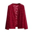 thumbnail image 1 of Lace Cardigans for Women Plus Size XL-5X Lightweight Long Sleeve Open Front Jackets Ladies Trendy Solid Hollow Out Cardigan Fall, 1 of 2