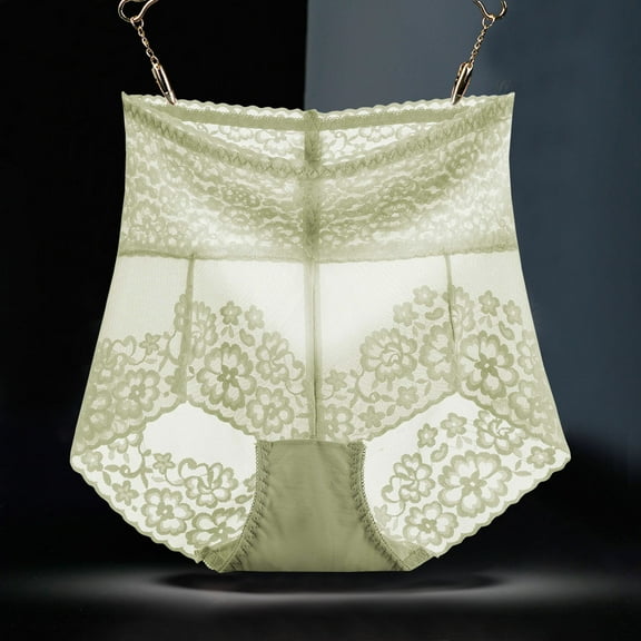 uublik Lace Cheeky Panties for Women High Waist Breathable Briefs Soft Underpants Ladies Stretch Panties Lace Underwear Green