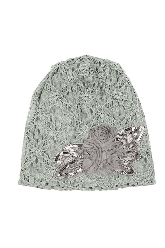 Lace Chemo Hats for Women Slouchy Beanie Sleep Caps, Hat for Women, Sun Hats for Women, Women Lace Flower Bonnet Apparel, Adjustable Soft Baggy Turban Accessories Elegant Breathable Headwear