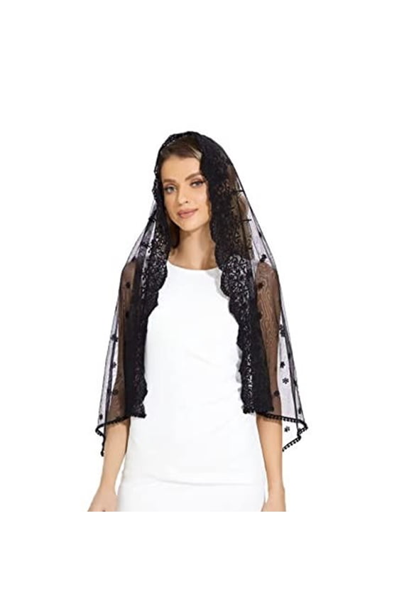 Lace Church Turban Veil Mass Head Scarf for Religious Event Party Gathering Shawl for Middle Eastern and Formal Event