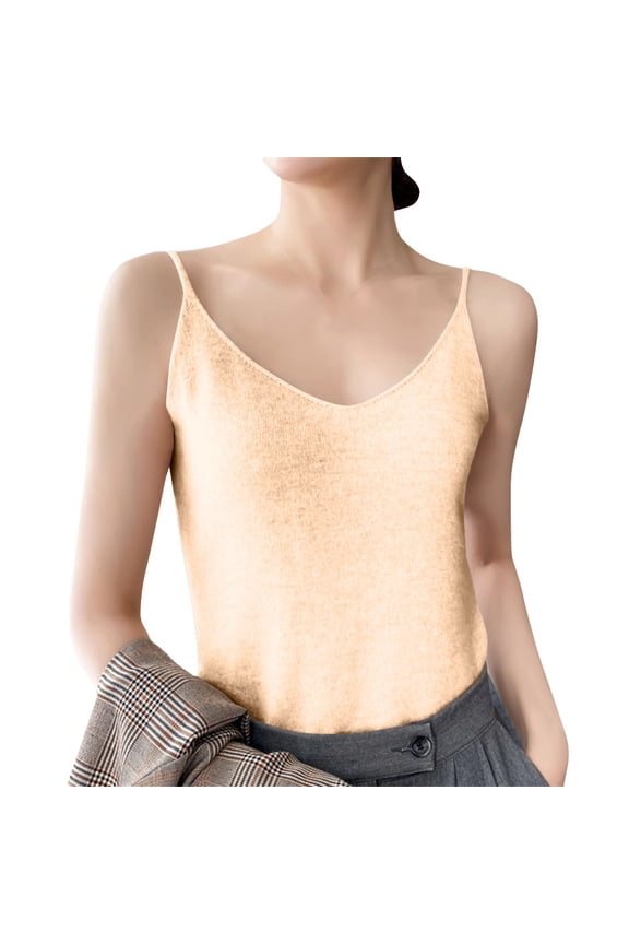 Lace Corset Tops For Women, Knitted V Neck Casual Sleeveless Camisole Blouses Solid Color Basic Tank Shirt Sexy Tops Women Maternity Sparkly Tops Corset White Tops Camisole (M, Beige) ZMTing