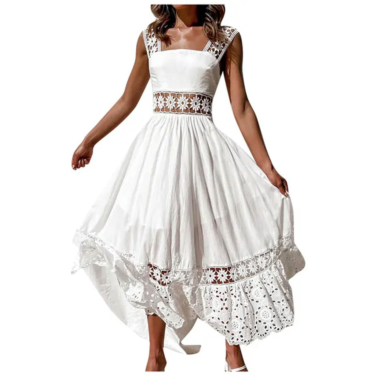 sachin and babi light blue dress Women's Wavy Crochet Dress  GLDNN