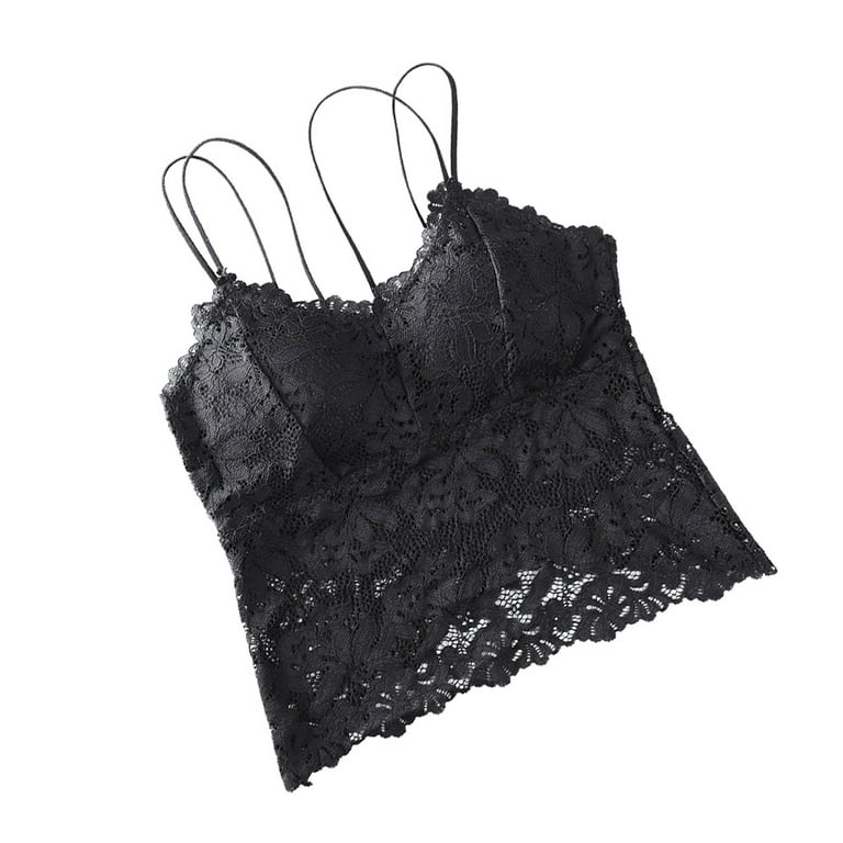 BLACK SOLID LACY FITTED BRALETTE