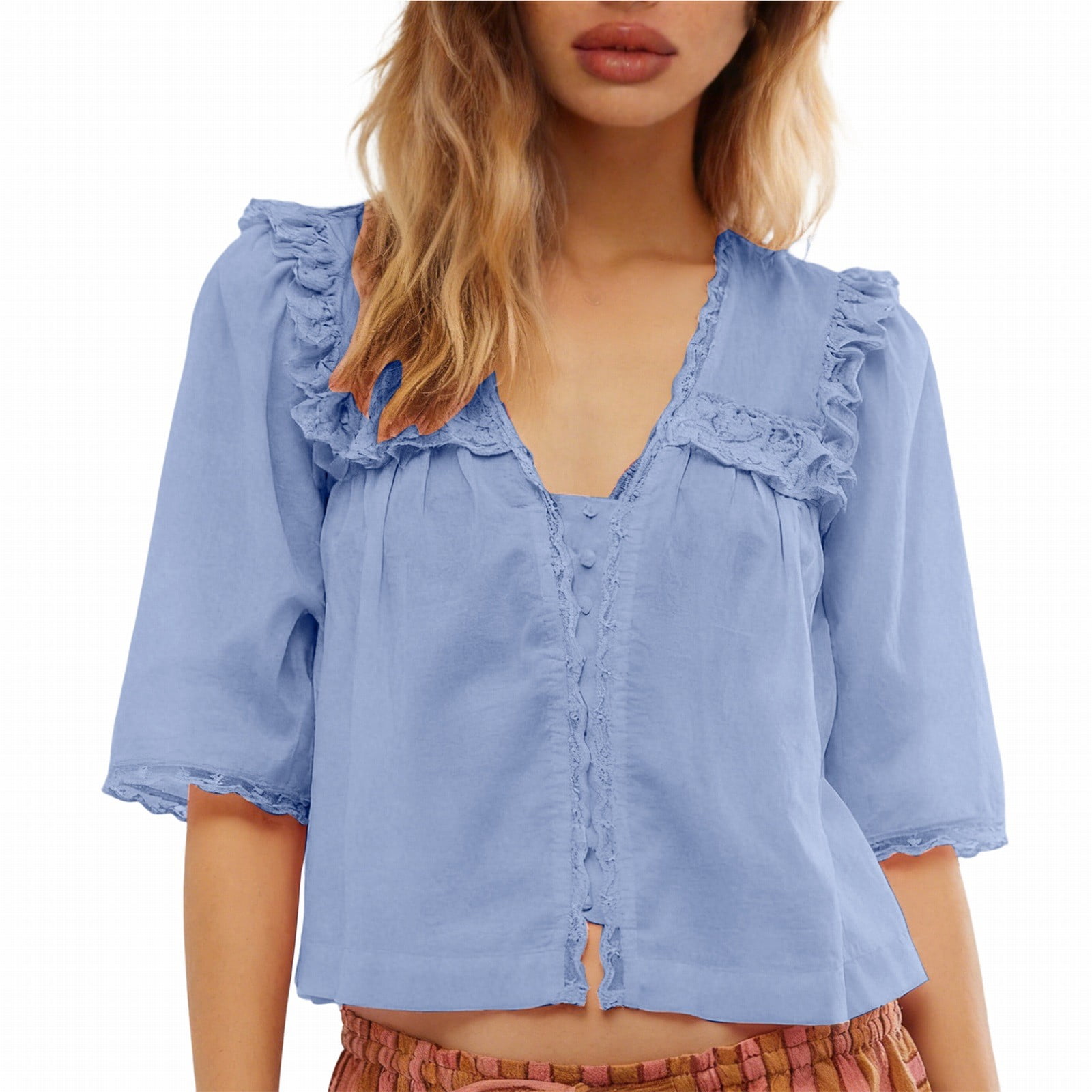 Lace Crop Tops for Women 2026 Trendy Cute Clothes Loose Fit Fashion ...