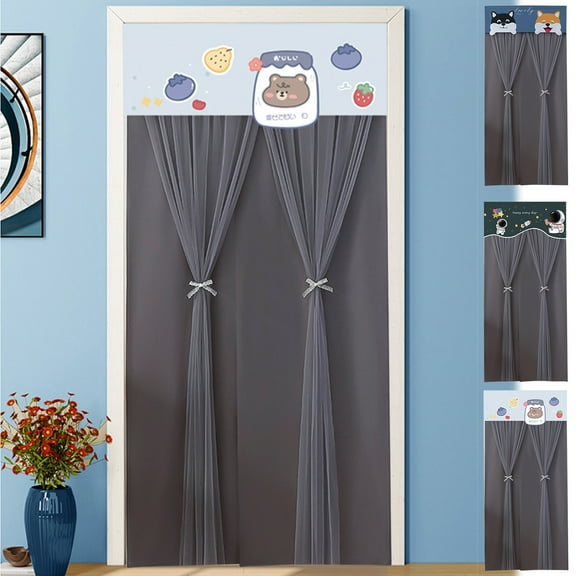 Lace Curtain Door Panel - Double Layer Sheer Design, No-drill Llation, Sunlight Filtering Privacy Screen, Polyester Home Decor, Topliu