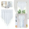 thumbnail image 1 of Lace Curtain Panel - 52x24 Inch Triangle Top Window Valance for Kitchen, Bedroom & Living Room - Classic Scalloped Edge Drapery (1 Piece), 1 of 7