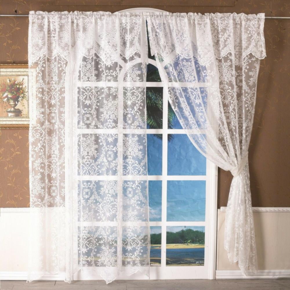 Lace Curtain Panels, 60x90 Inch Curtains Work Great as Lace Curtains ...