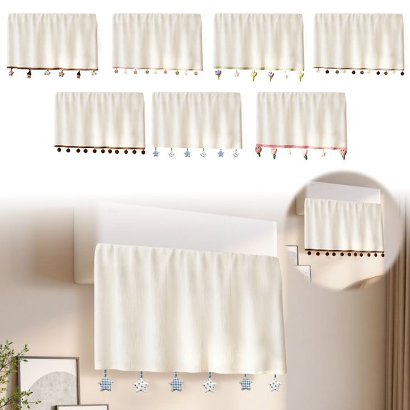 Lace Decor Air Conditioner Wind Deflector Textured Yarn Dustproof Cover for Indoor Wall Mounted Air Unit 35.4×17.7 Inch