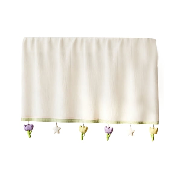 Lace Decor Air Conditioner Wind Deflector Textured Yarn Dustproof Cover for Indoor Wall Mounted Air Unit 35.4×17.7 Inch