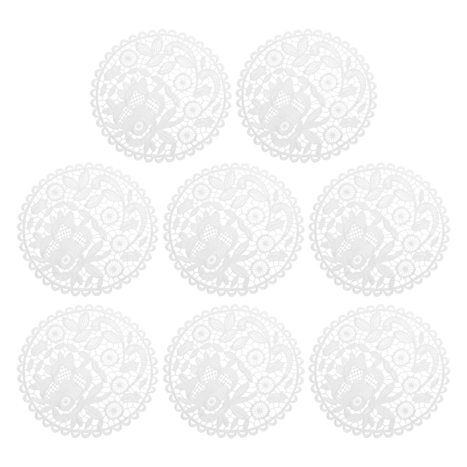 Set Of 6 Hollow PVC Coasters - Gold Round Table Decor For Weddings & Parties