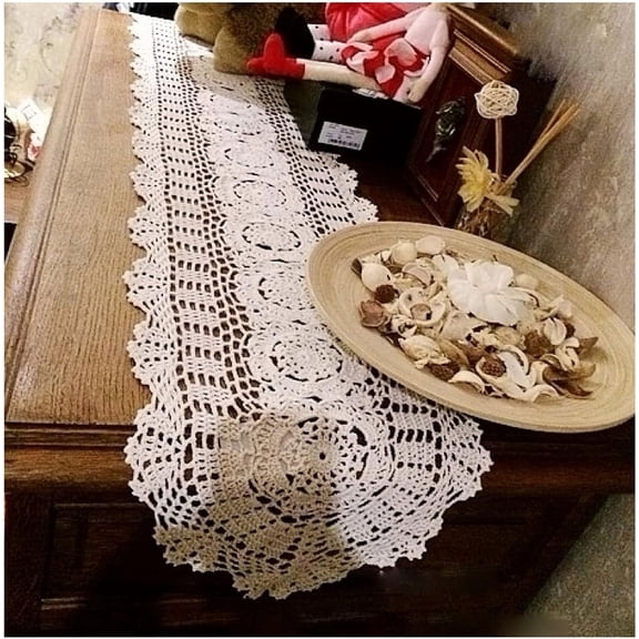 Lace Doilies Table Runner Dresser Scarf Crochet Table Runners Cotton Sofa Table Cover for Home Party