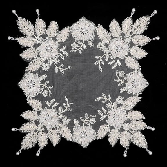 Lace Doilies for Tables, 15.75 inch Square Crochet Lace Doilies, Vintage Embroidery Table Cloth for Furniture Table Wedding Birthday Decorations