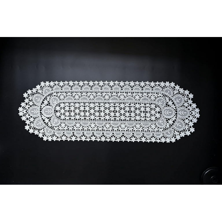 Lace Doily Table Runners Dresser Scarf Embroidered Flowers - Walmart.com