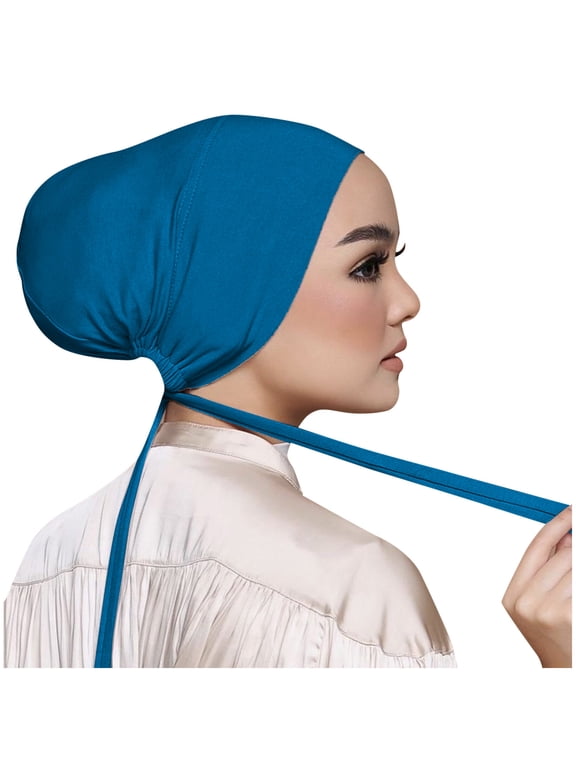Lace Up Elastic Hijab, Solid Color Headscarf, Casual Binding Head Wrap, Women Soft Easy Wear Head Cover for Outing Home Wear Leisure Travel Multi Color Fashion Head Accessory,Green