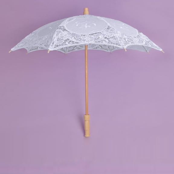 Lace Embroidered Sun Parasol Umbrella Bridal Wedding Dancing Party Photo Show Beach Umbrella Stand Umbrella for Umbrella for Pool Instant Drying Umbrella Rain Umbrella Clip on Umbrella Raining Cats