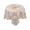 thumbnail image 1 of Lace Embroidered Tablecloth, Modern Gauze Dustproof Table Cover, Rustic Sheer Table Runner for Tea Dining Bedside Round Table Home Decor, 1 of 6