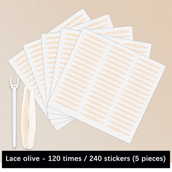Lace Eyelid Tape Set - Olive Shape, 240 Stickers - 1 Set, Invisible Double Eyelid Stickers Patch Eye Sticker Tape Makeup Tools, Easter, St. Patrick'S Day, Wedding, Eyeliner, Makeup Makeup Organizers