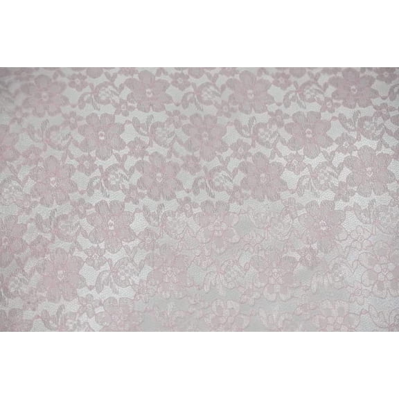 Lace Fabric 60" Wide Polyester French Floral by The Yard (1 Yard, Pink)