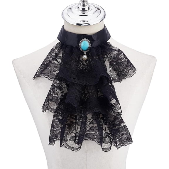 Lace Faux Collar Neckline Trim DIY Garment Accessories Black 300x195x13mm