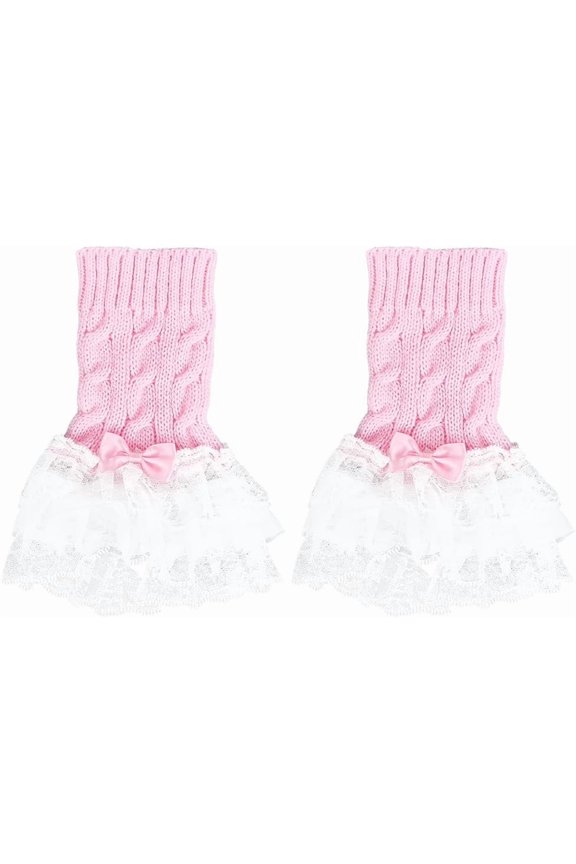 Lace Fingerless Gloves Long Mesh Lolita Gothic Tulle Womens Elbow Length Punk Fingerless Pink