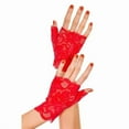 thumbnail image 1 of Lace Fingerless Gloves - Red, 1 of 1